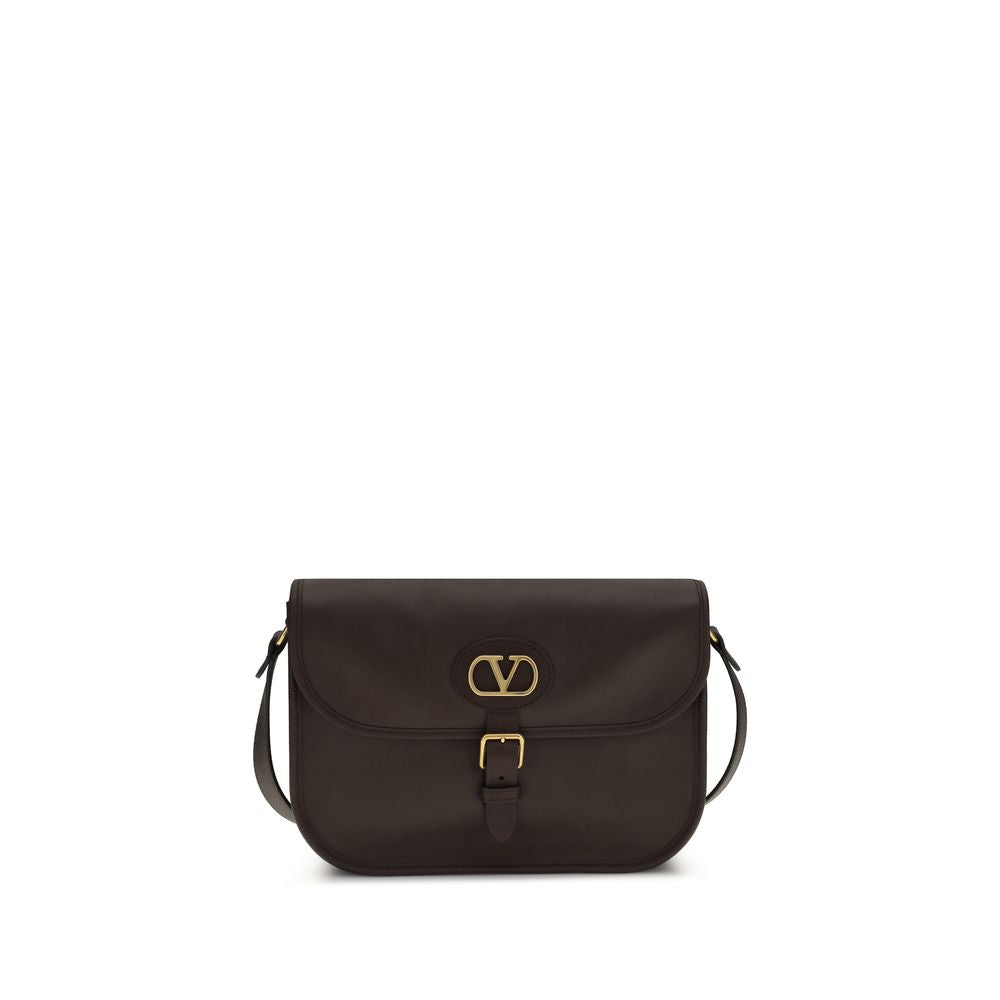 Valentino Garavani Braune Kalbsleder Bos Taurus Schultertasche