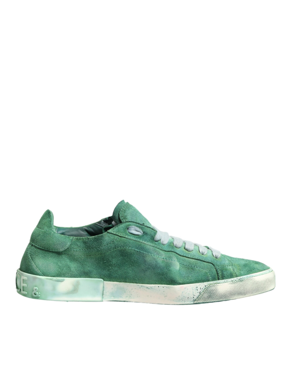 Dolce & Gabbana Grüne Wildleder-Sneaker mit DG-Logo-Sohle, Low-Top