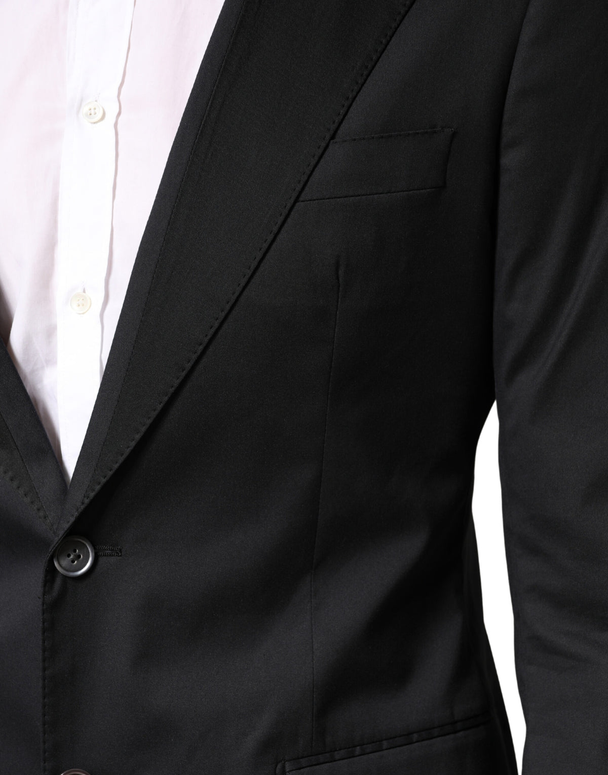 Dolce & Gabbana Schwarzer Baumwoll-Zweiteiler mit Einreiher