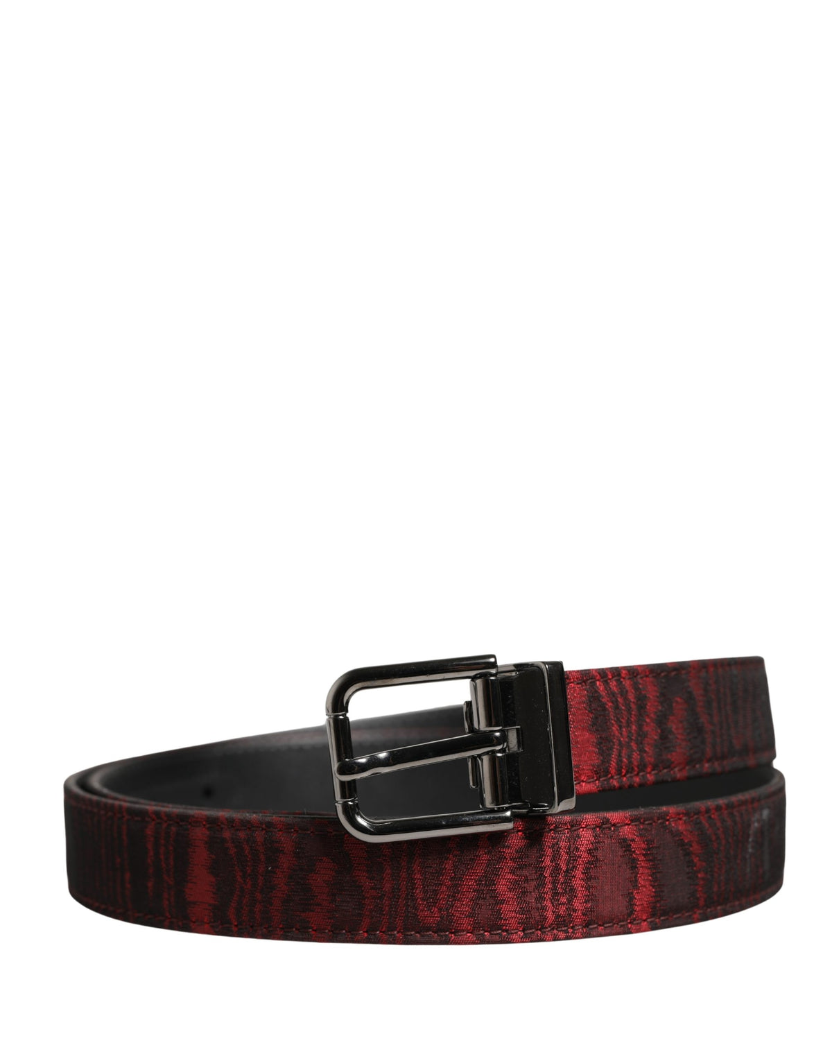 Dolce & Gabbana Herren Gürtel aus rotem Jacquard-Acetat mit Metallschnalle