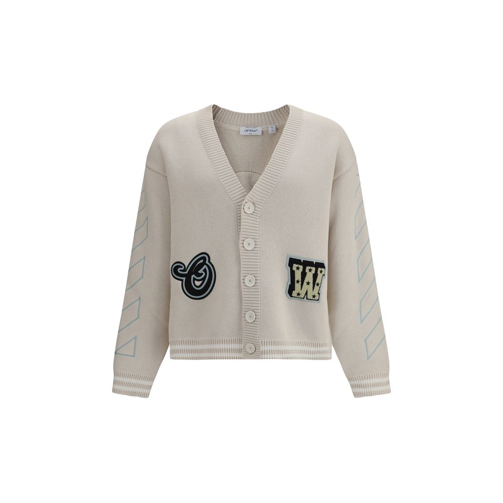 Off-White Beige Cotton Cardigan