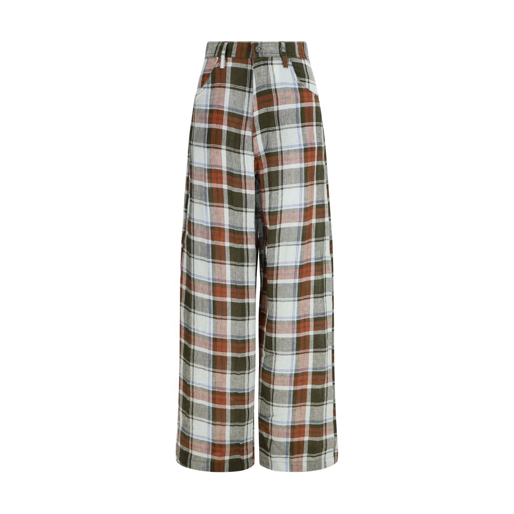 MARBELL Multicolor Linen Casual Pants