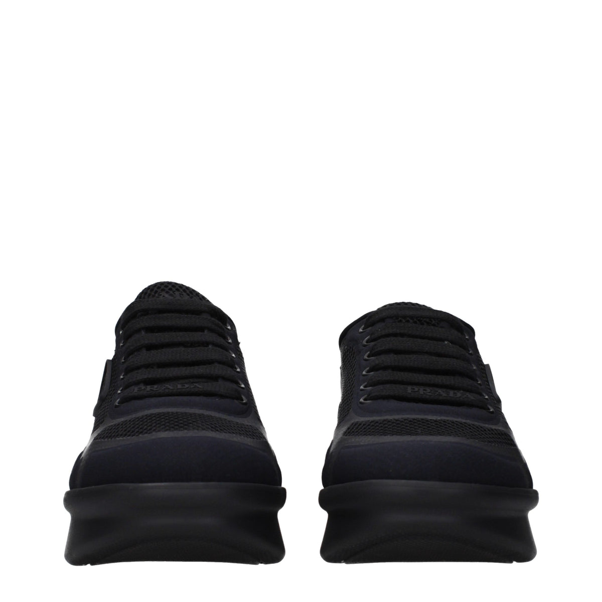 Prada Schwarze Stoff-Sneaker mit niedrigem Schaft