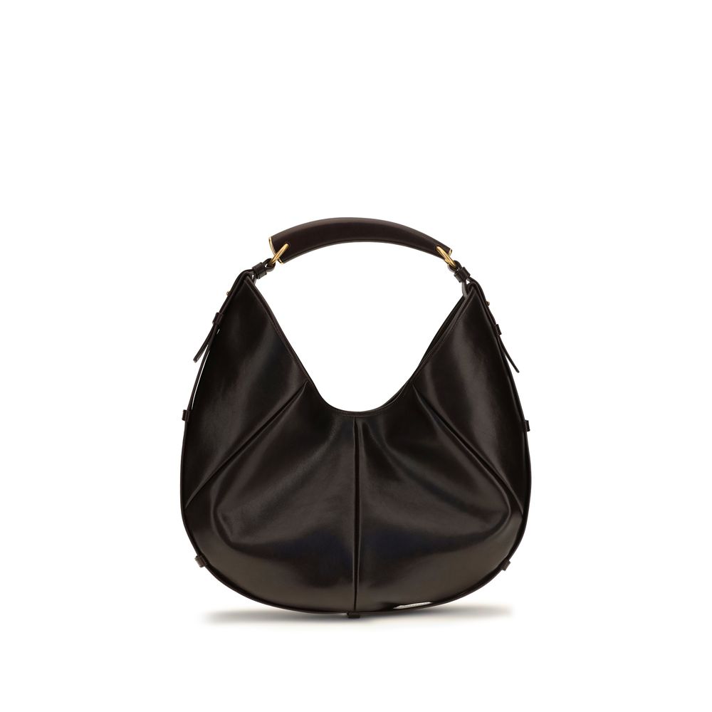 Saint Laurent Braune Kalbsleder Bos Taurus Schultertasche