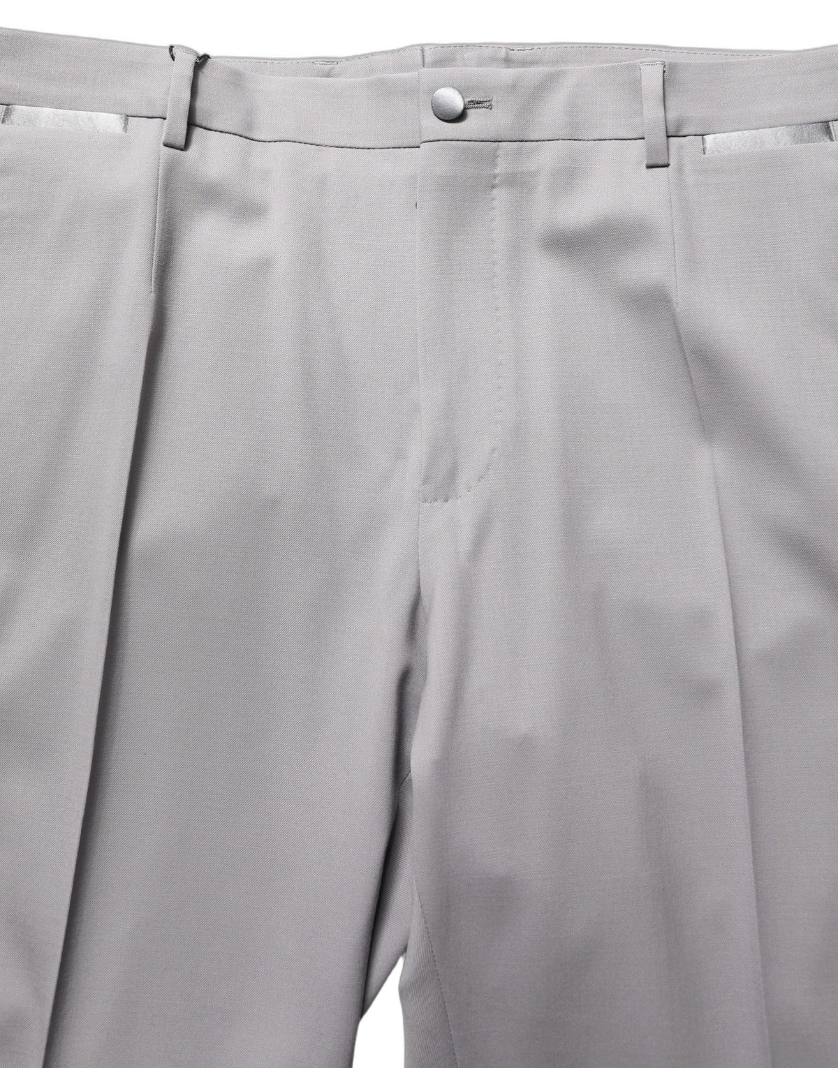 Dolce & Gabbana Graue Herren-Anzughose aus Wolle, schmal zulaufend