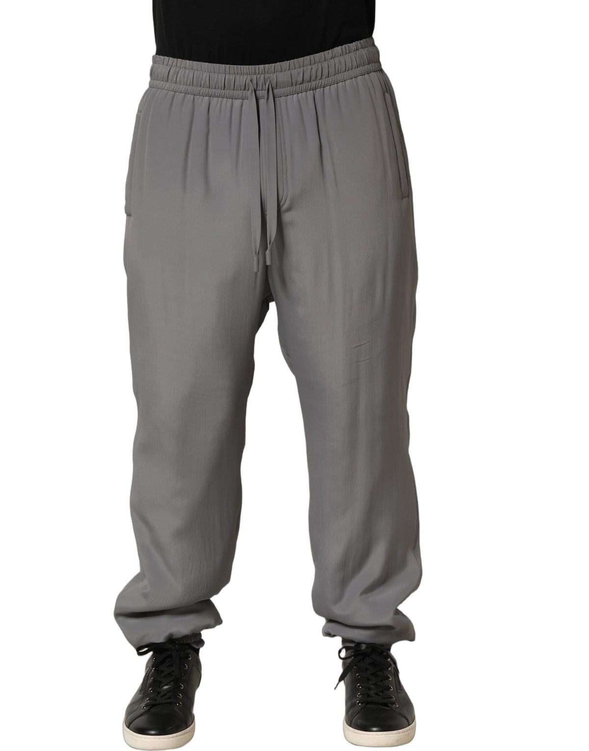 Dolce & Gabbana Graue Baumwoll-Jogger-Sweatpants Hosenhosen