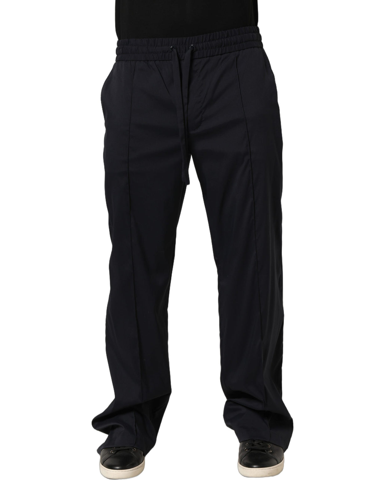 Dolce & Gabbana Schwarze Nylon Jogger-Sweatpants mit geradem Bein