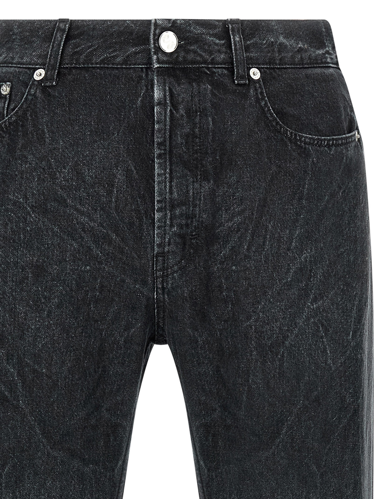 SÉFR Schwarze Baumwoll-Jeans mit geradem Bein