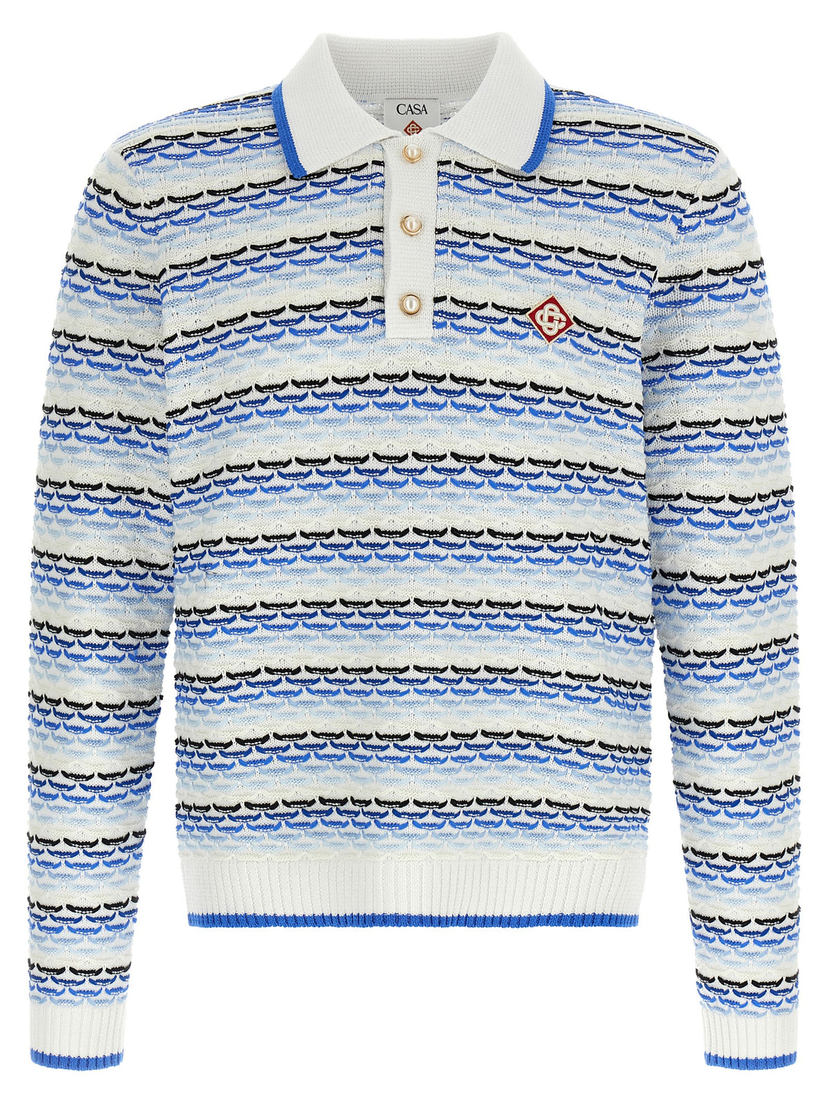 Casablanca Blaues Baumwoll-Polohemd