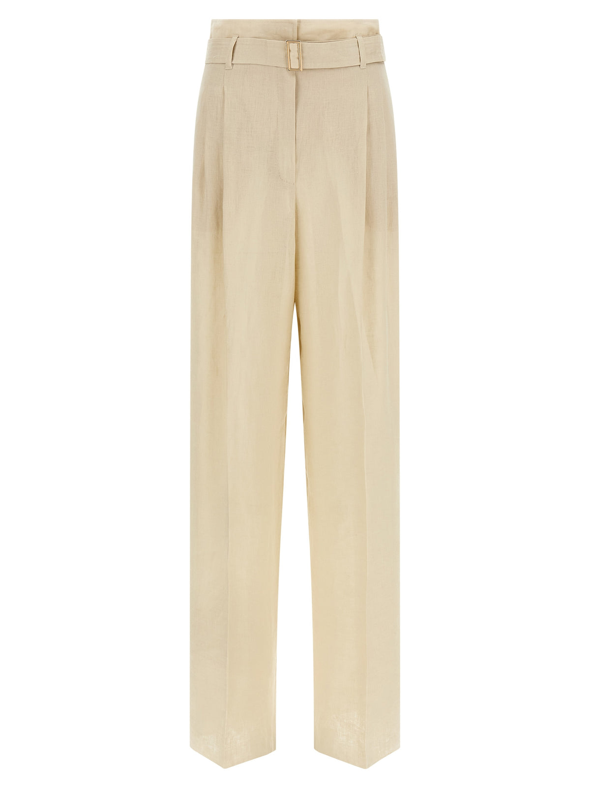 Max Mara Beige Leinen Freizeithose