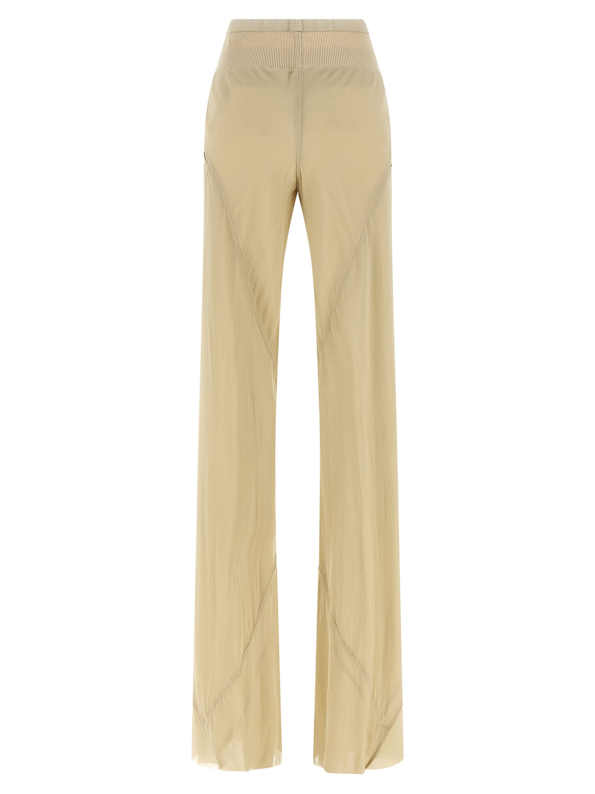 Rick Owens Beige Seidenhose mit ausgestelltem Bein