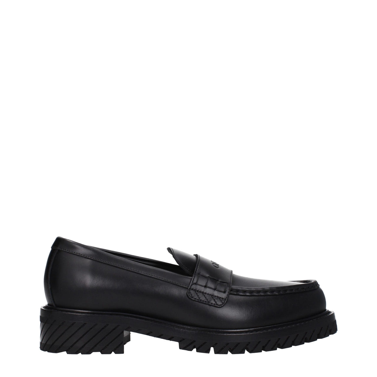 Off-White Schwarze Leder Loafer zum Hineinschlüpfen