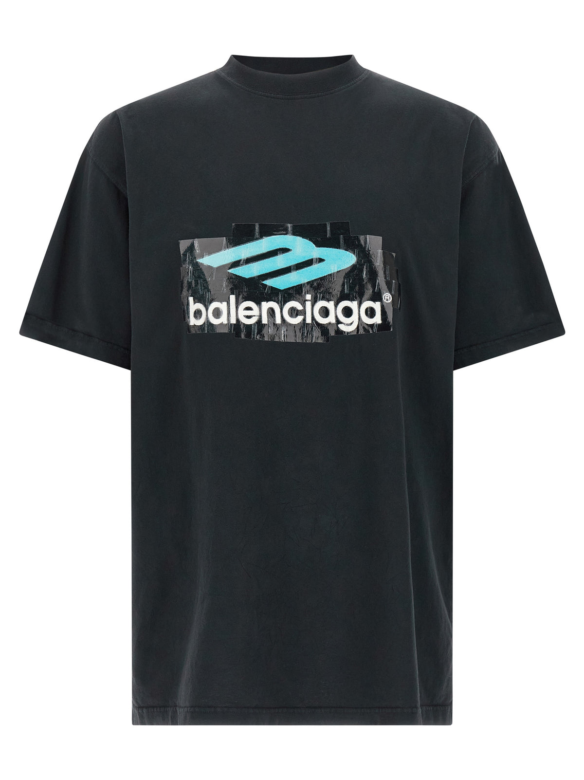 Balenciaga Schwarzes Baumwoll-T-Shirt