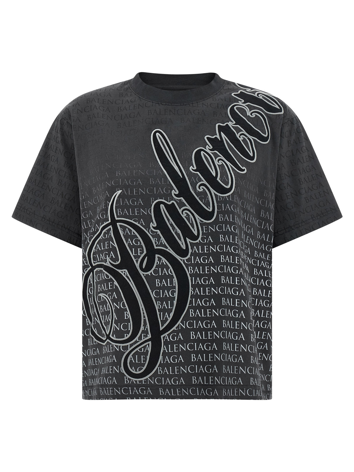 Balenciaga Schwarzes Baumwoll-T-Shirt