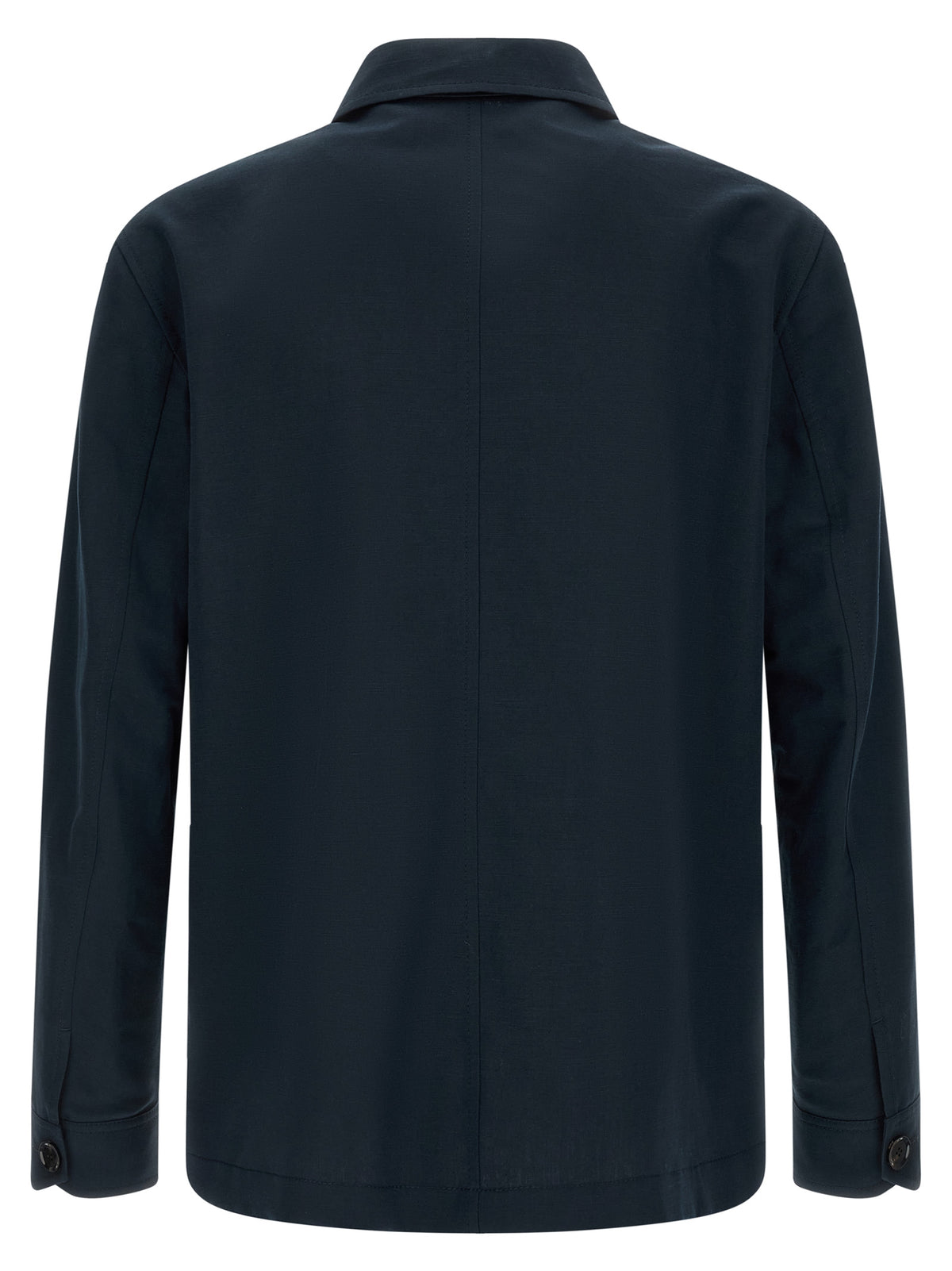 Brioni Blaue Leinen-Jacke in voller Länge