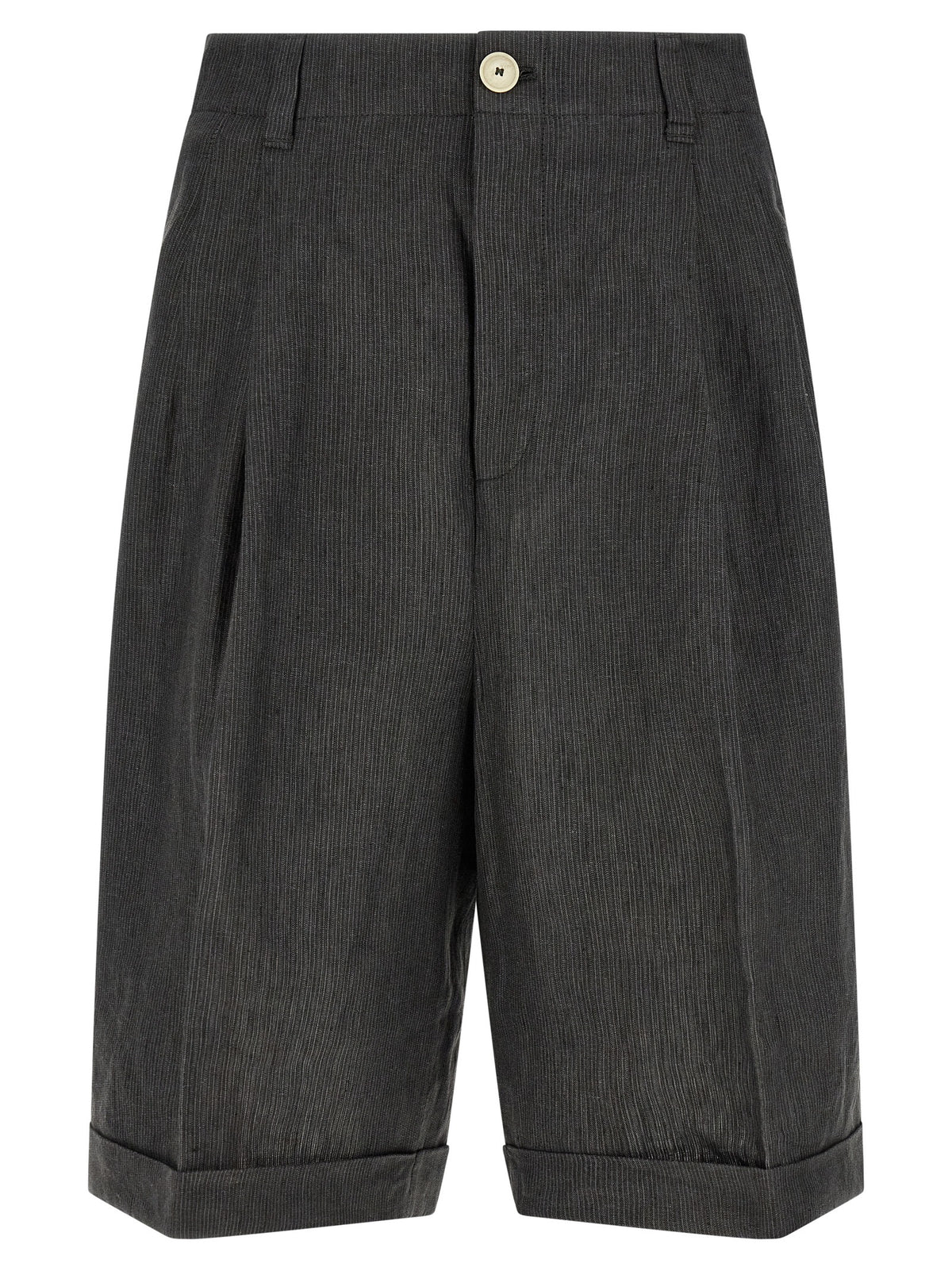 Jacquemus Graue Leinen-Bermudashorts