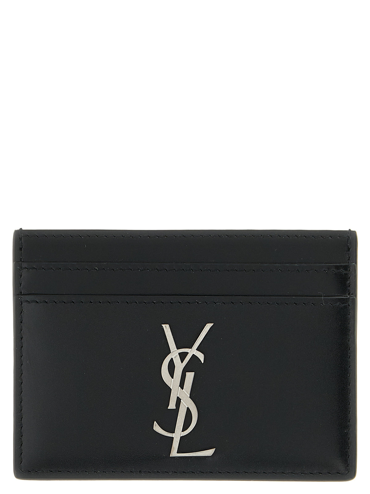 Saint Laurent Schwarzer Kalbsleder-Kartenetui