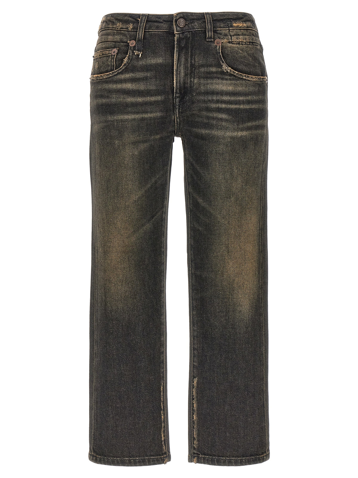 R13 Schwarze Boyfriend Jeans aus Baumwolle