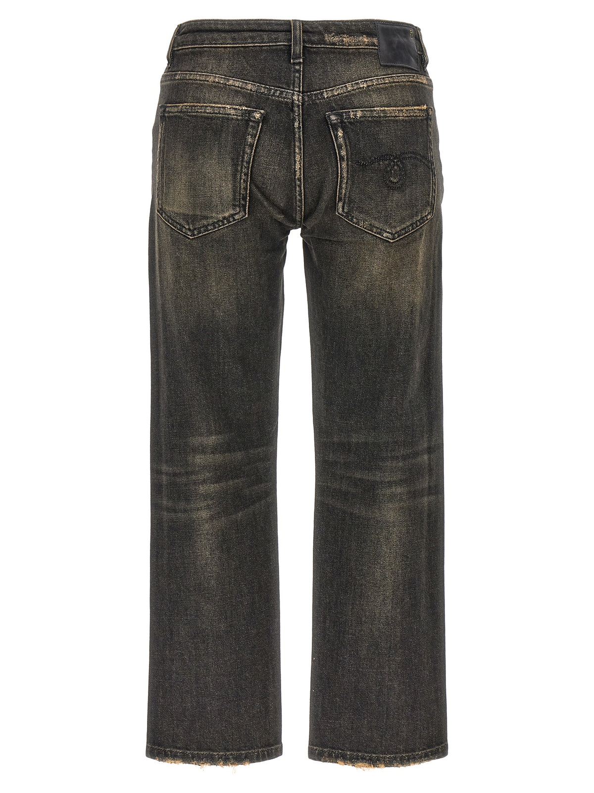 R13 Schwarze Boyfriend Jeans aus Baumwolle