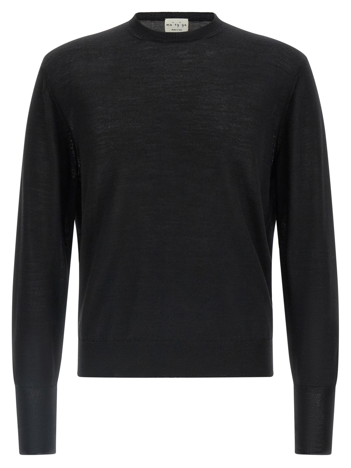 MA'RY'YA Schwarzer Cardigan aus Schurwolle