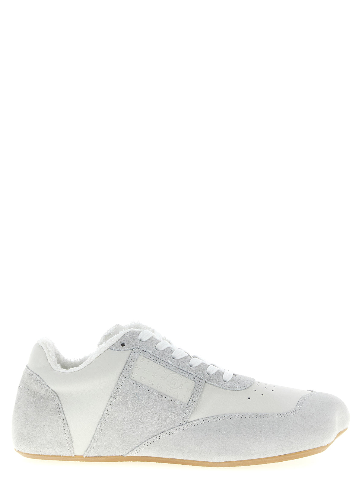 MM6 Maison Margiela Weiße Kalbsleder-Sneaker im Athletic-Look