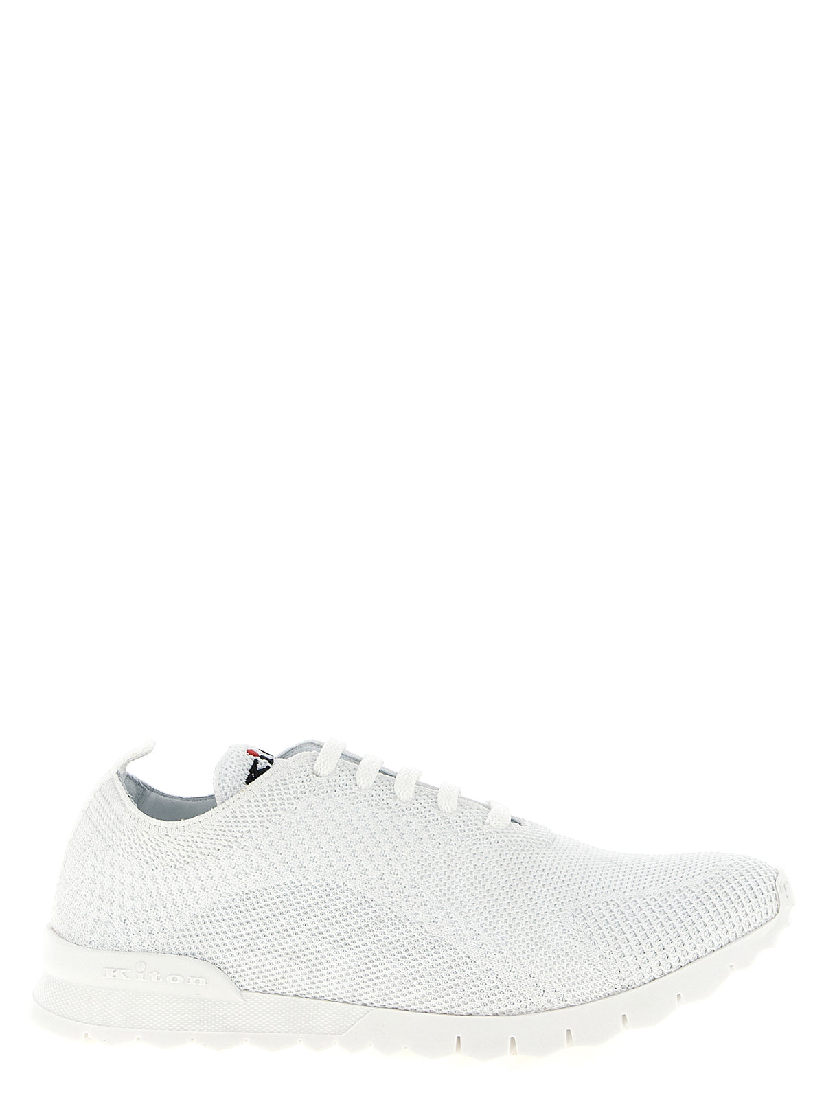 Kiton Weiße Sneaker aus Baumwolle im Athletic-Look