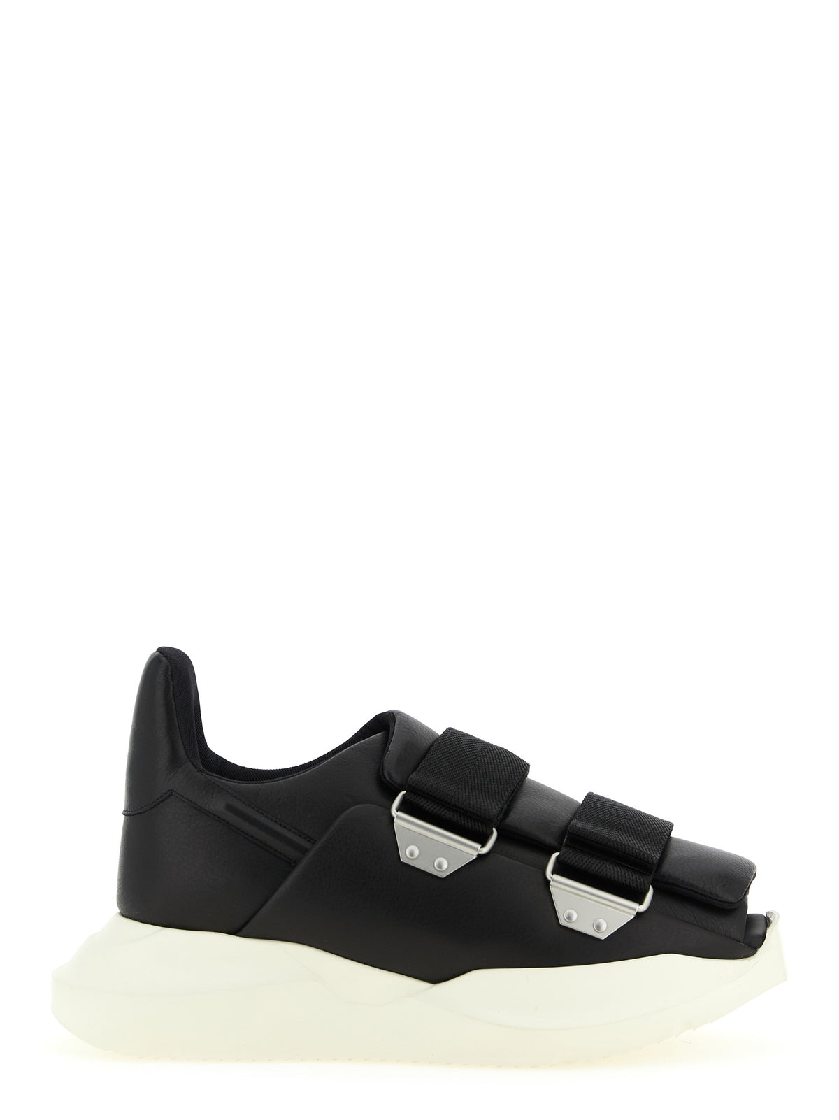 Rick Owens Schwarze Kalbsleder-Sneaker