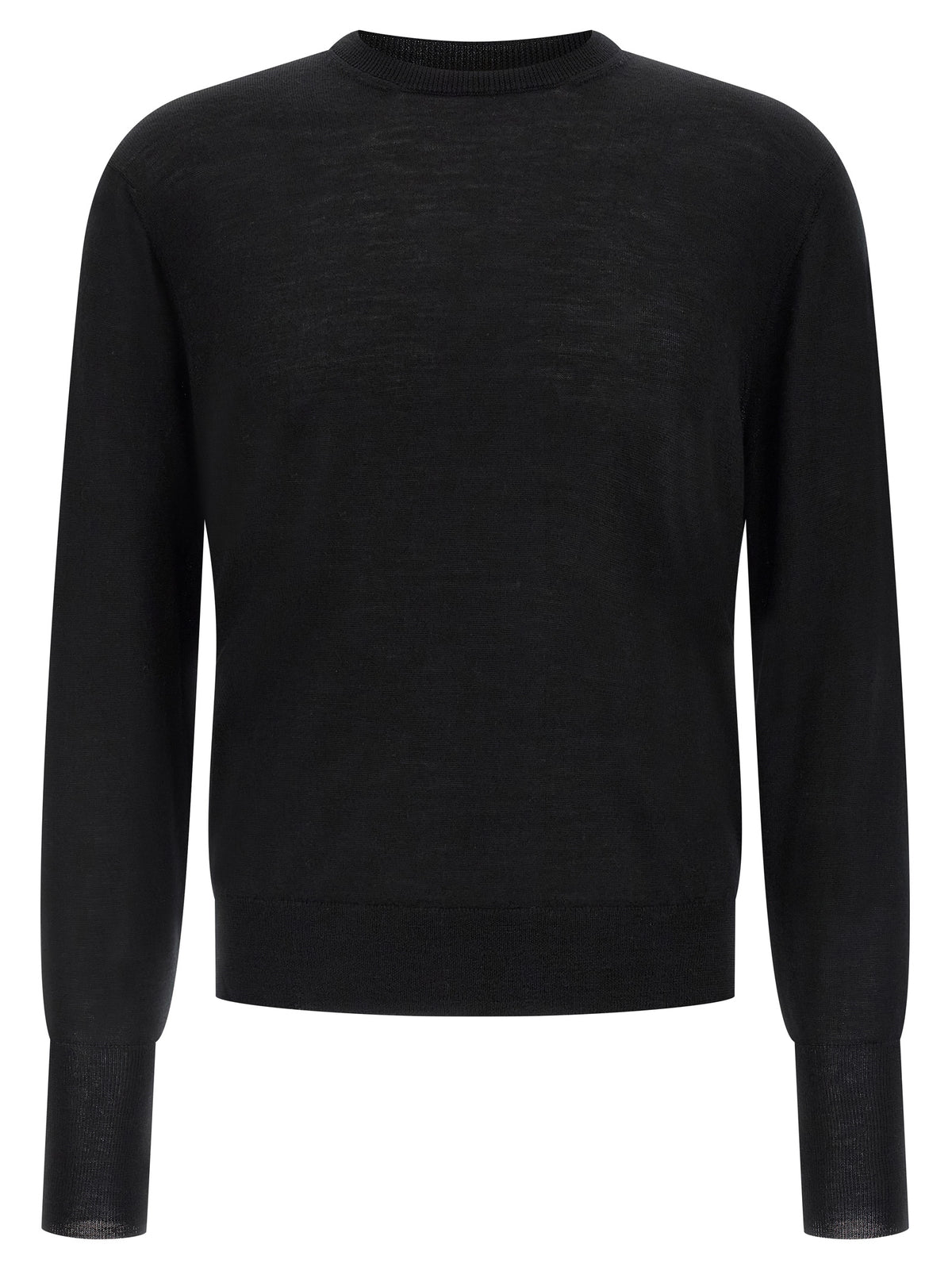 MA'RY'YA Schwarzer Cardigan aus Schurwolle
