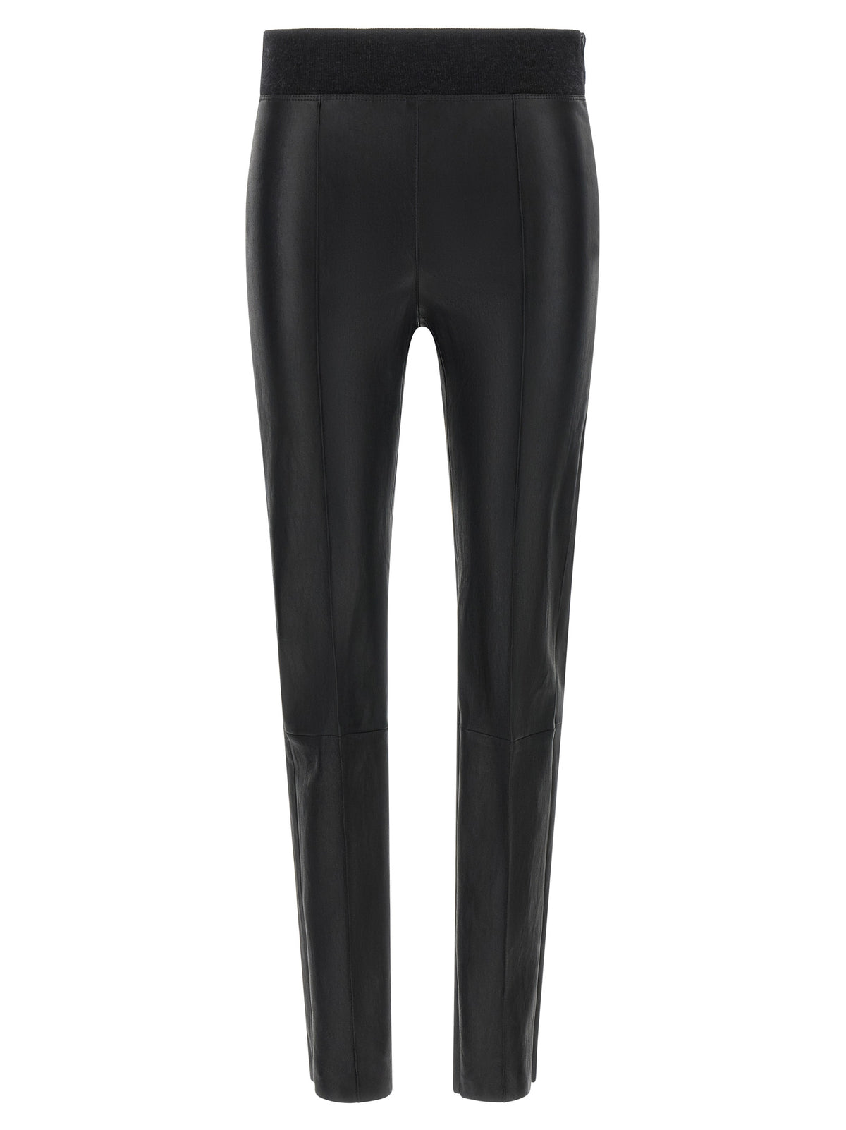 Brunello Cucinelli Leggings aus schwarzem Lammleder