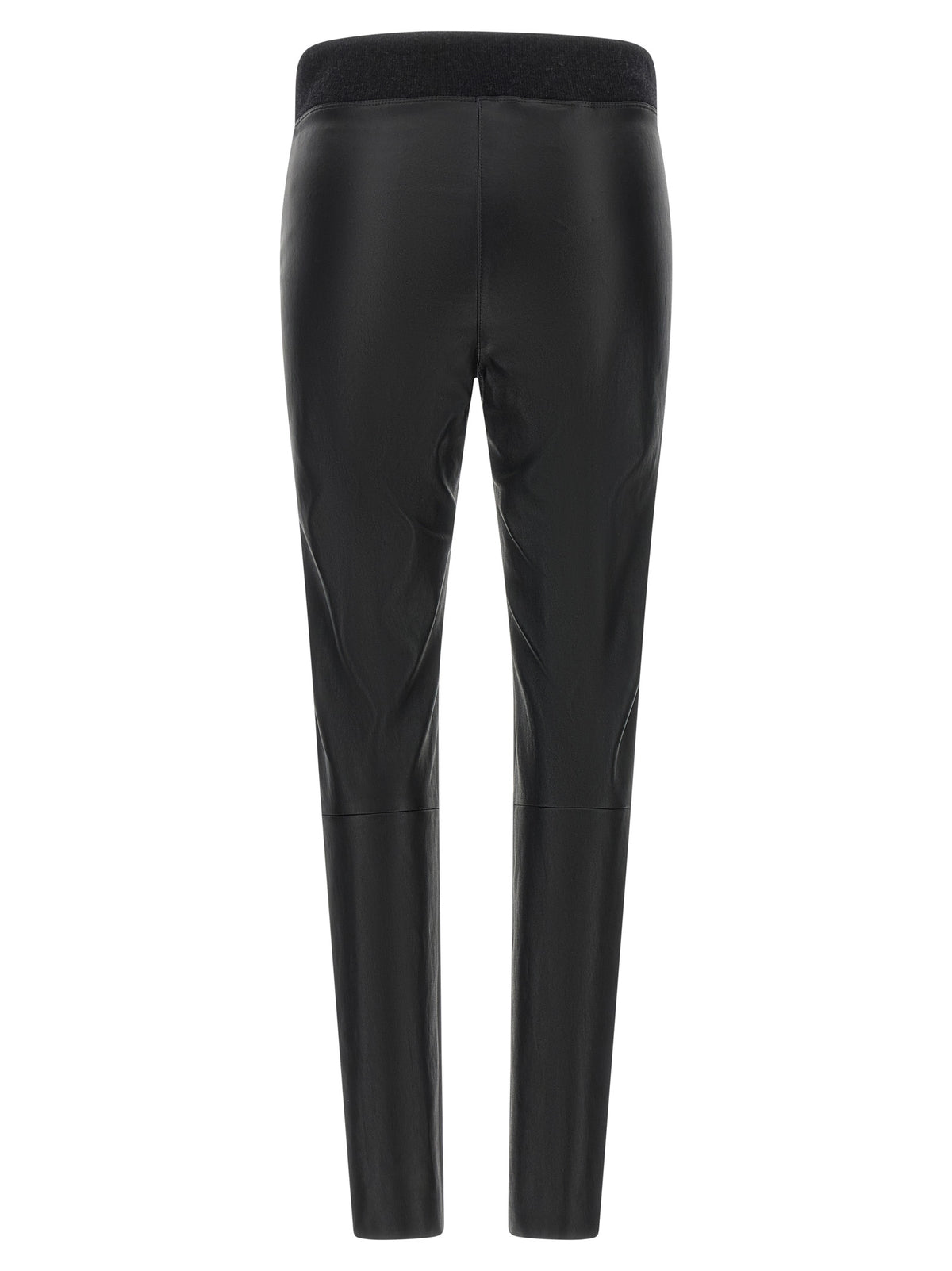 Brunello Cucinelli Leggings aus schwarzem Lammleder