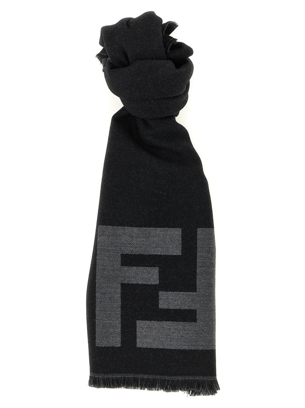 Fendi Schal aus schwarzer Schurwolle