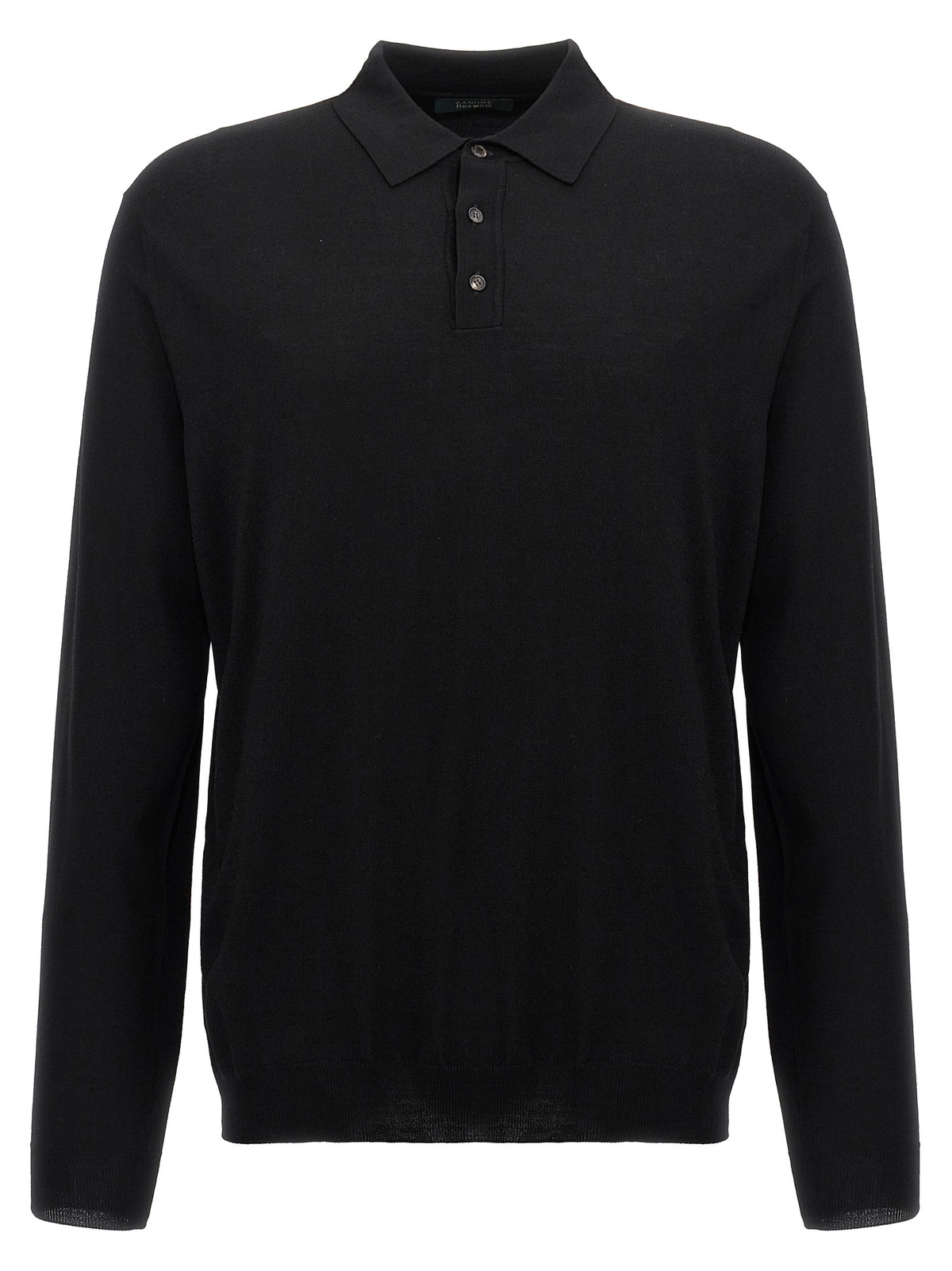 ZANONE Schwarzes Poloshirt aus reiner Schurwolle