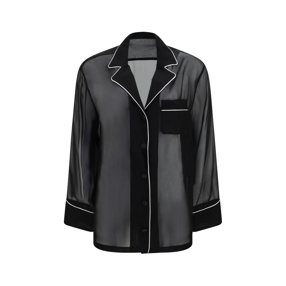 Dolce & Gabbana Seidenhemd in Schwarz