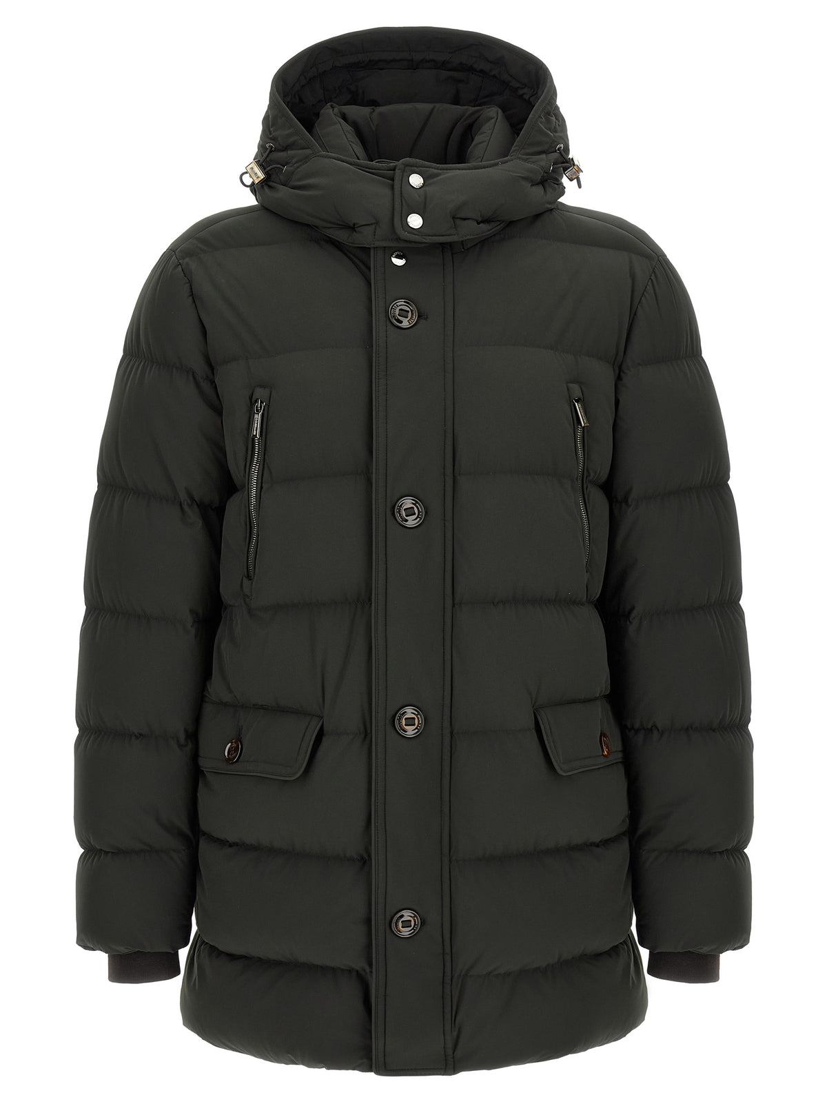 MooRER Zweifarbige Wolljacke in voller Länge