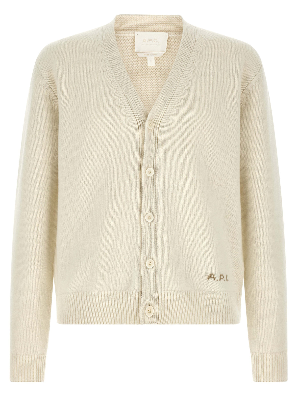 A.P.C. Weiße Wollstrickjacke