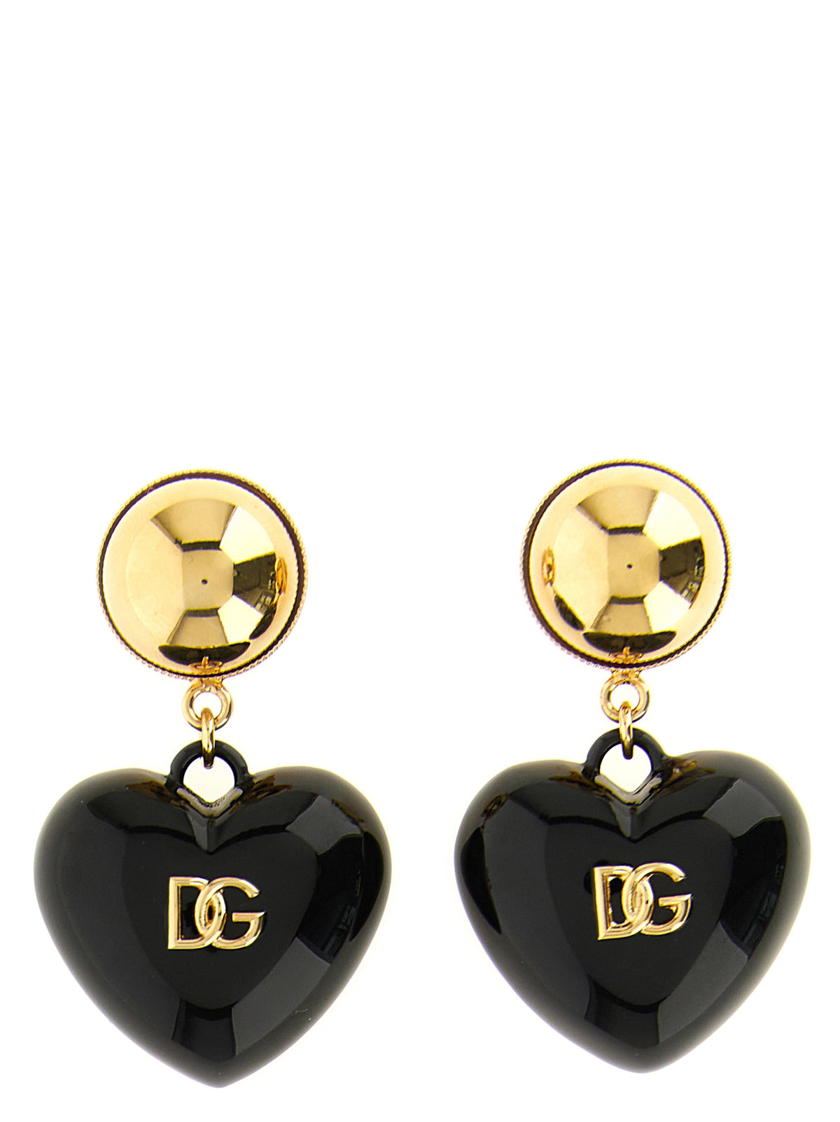 Dolce & Gabbana Schwarze Messing-Ohrringe