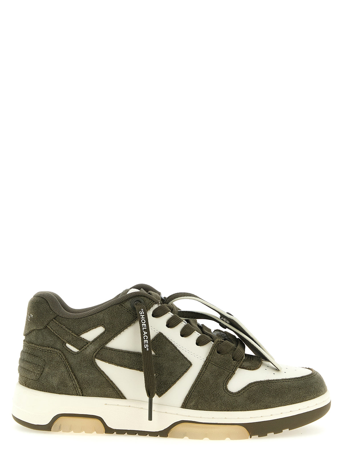 Off-White Zweifarbige Leder-Sneaker im Athletic-Stil