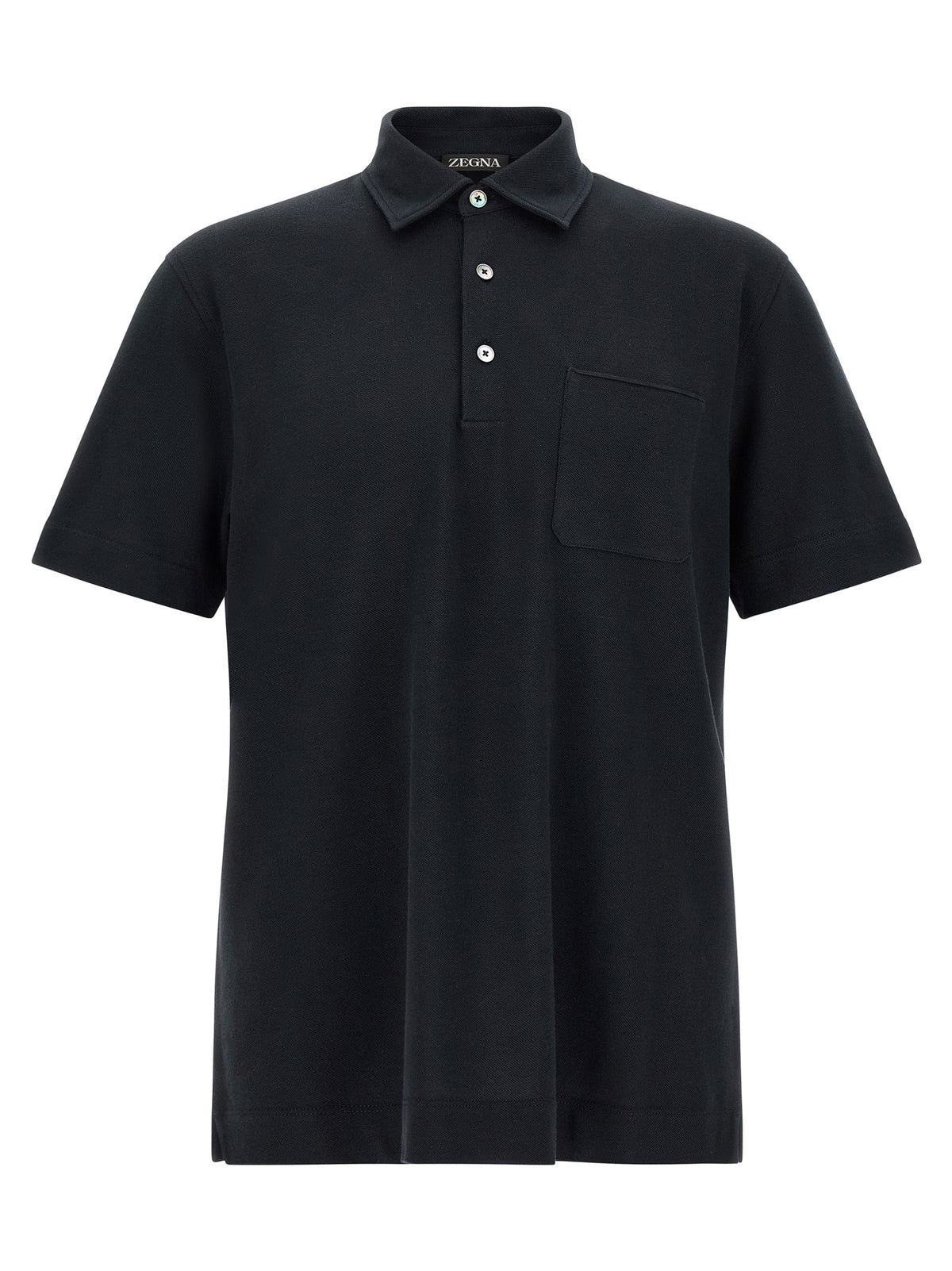 ZEGNA Blaues Baumwoll-Polohemd