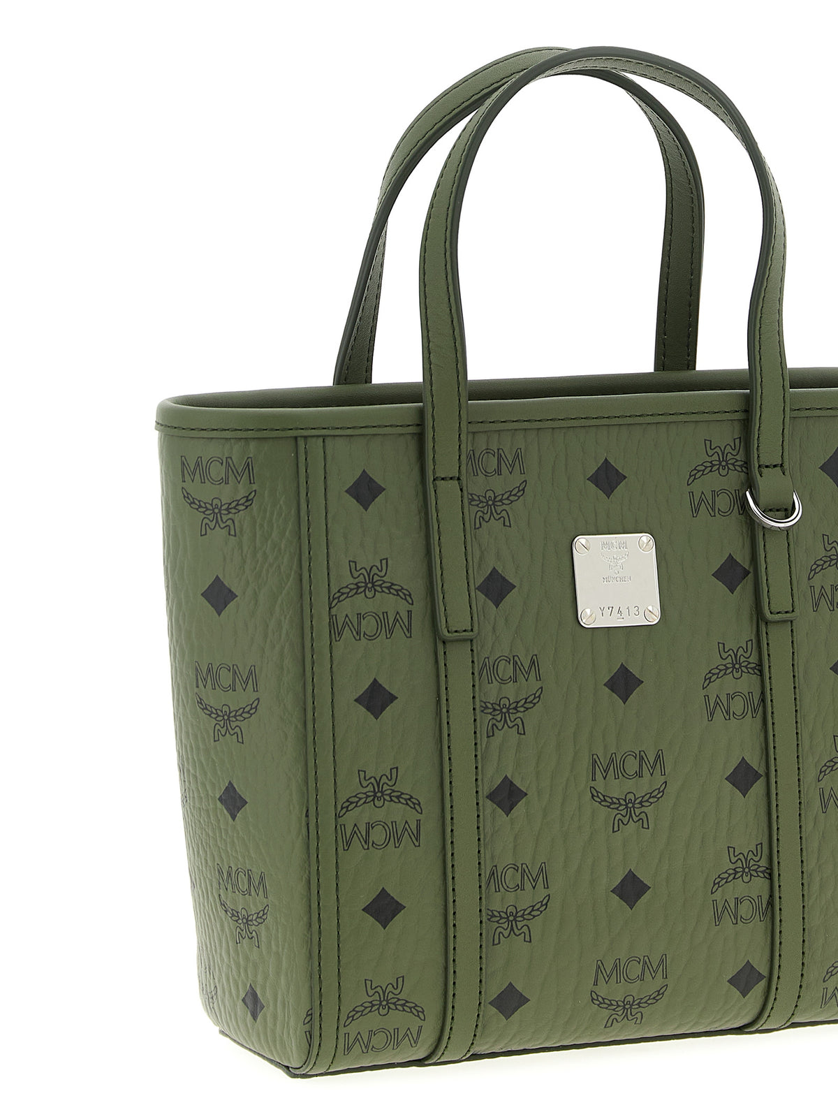 MCM Zweifarbige Shopper-Tasche aus Polyethylen