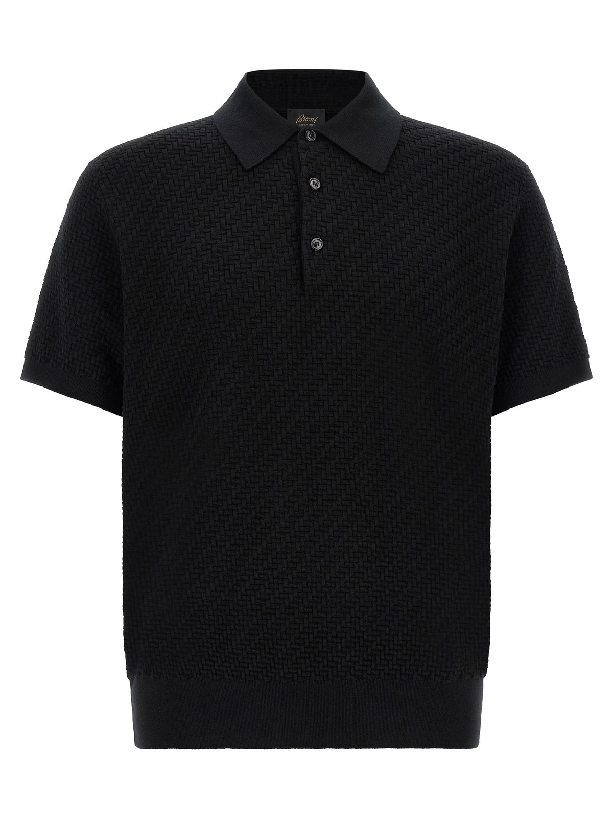 Brioni Schwarzes Baumwoll-Poloshirt
