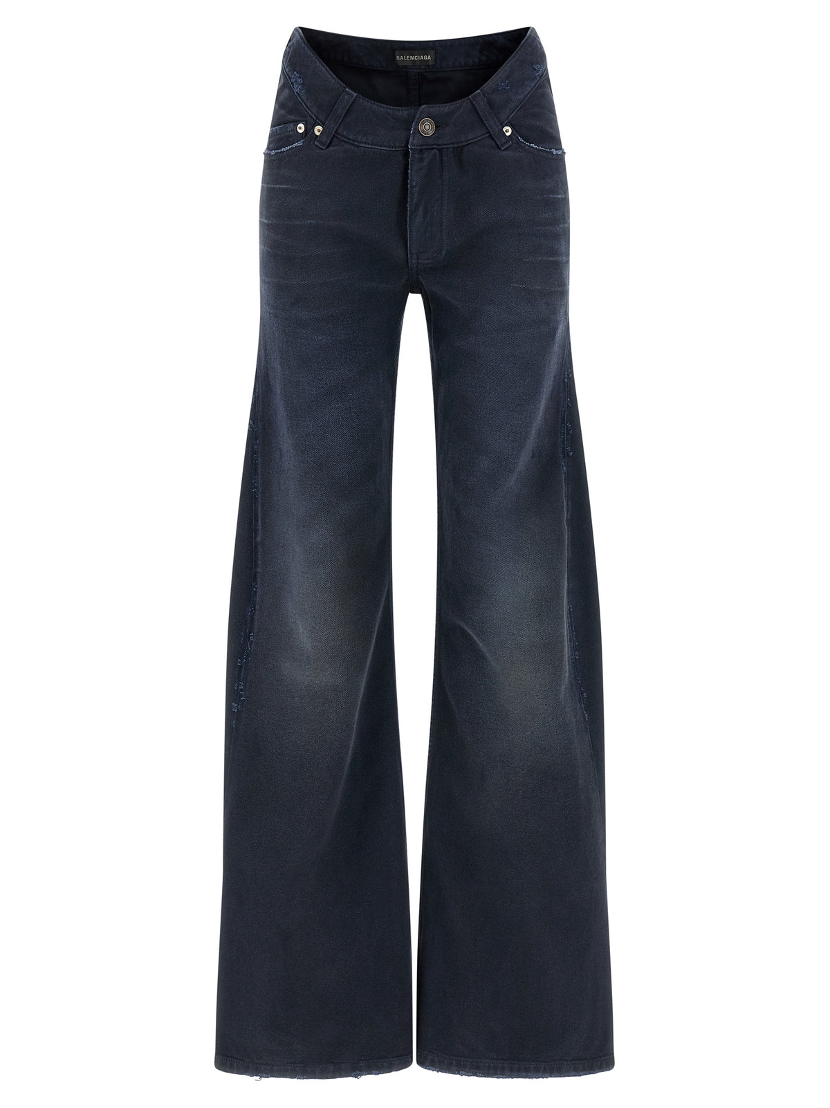 Balenciaga Blaue Baumwoll-Jeans mit ausgestelltem Bein