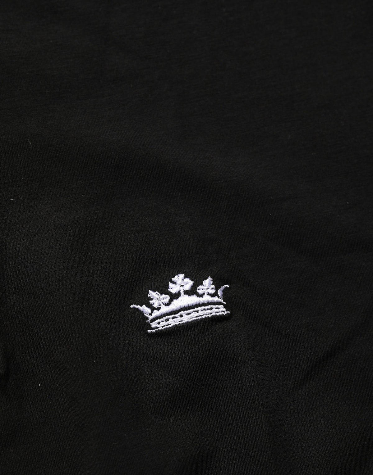 Dolce & Gabbana Herren-T-Shirt Black Crown mit Henley-Ausschnitt