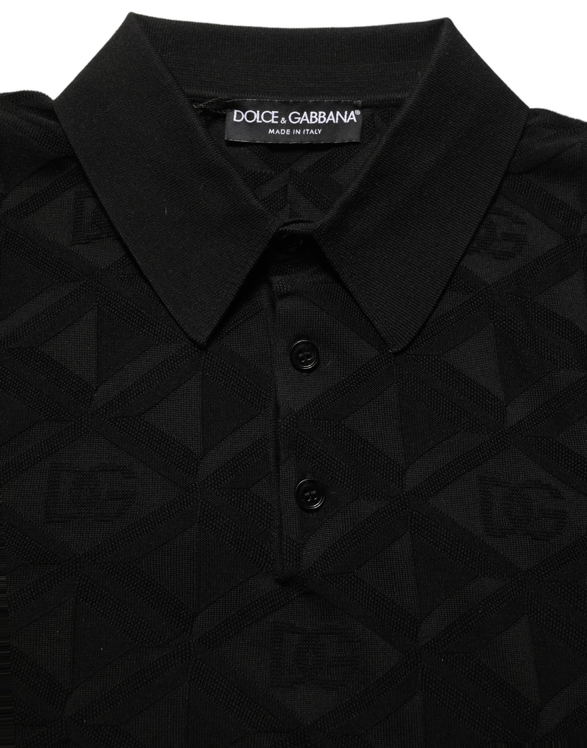 Dolce & Gabbana Schwarzes Kurzarm-Strickpoloshirt aus Seide