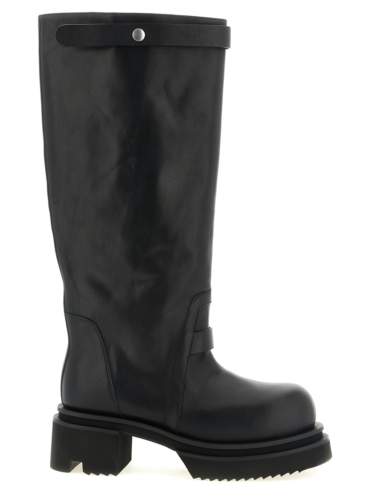Rick Owens Schwarzes Kalbsleder Over-the-Knee