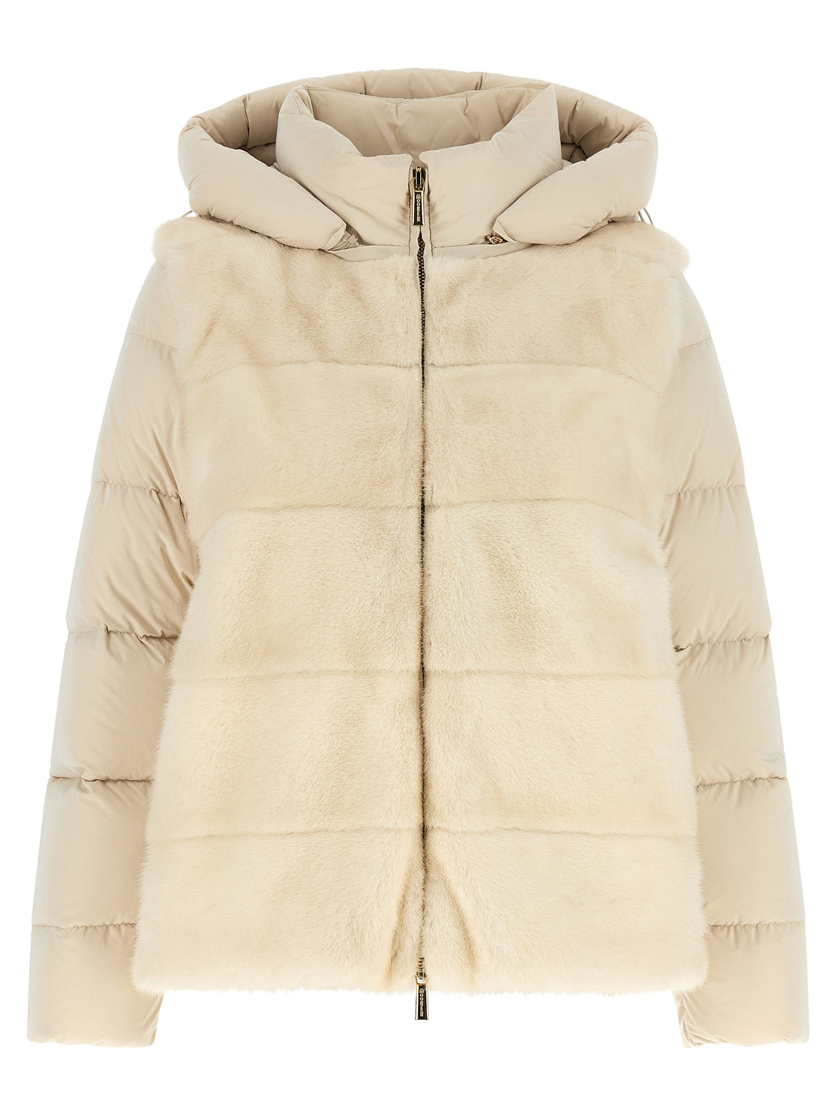 MooRER Weiße Woll-Shell-Jacke