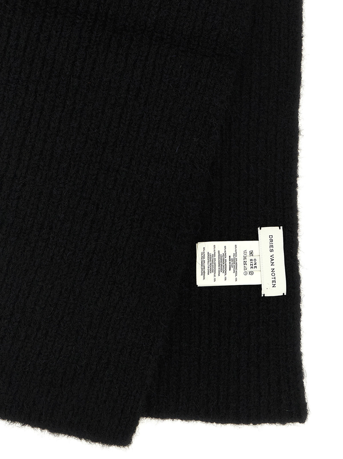 Dries Van Noten Schwarzer Woll-Foulard