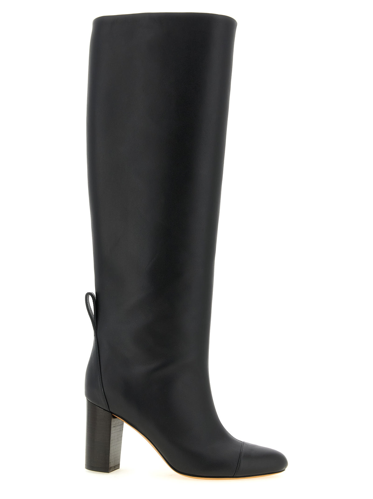 ODISSI Schwarzes Kalbsleder Over-the-Knee