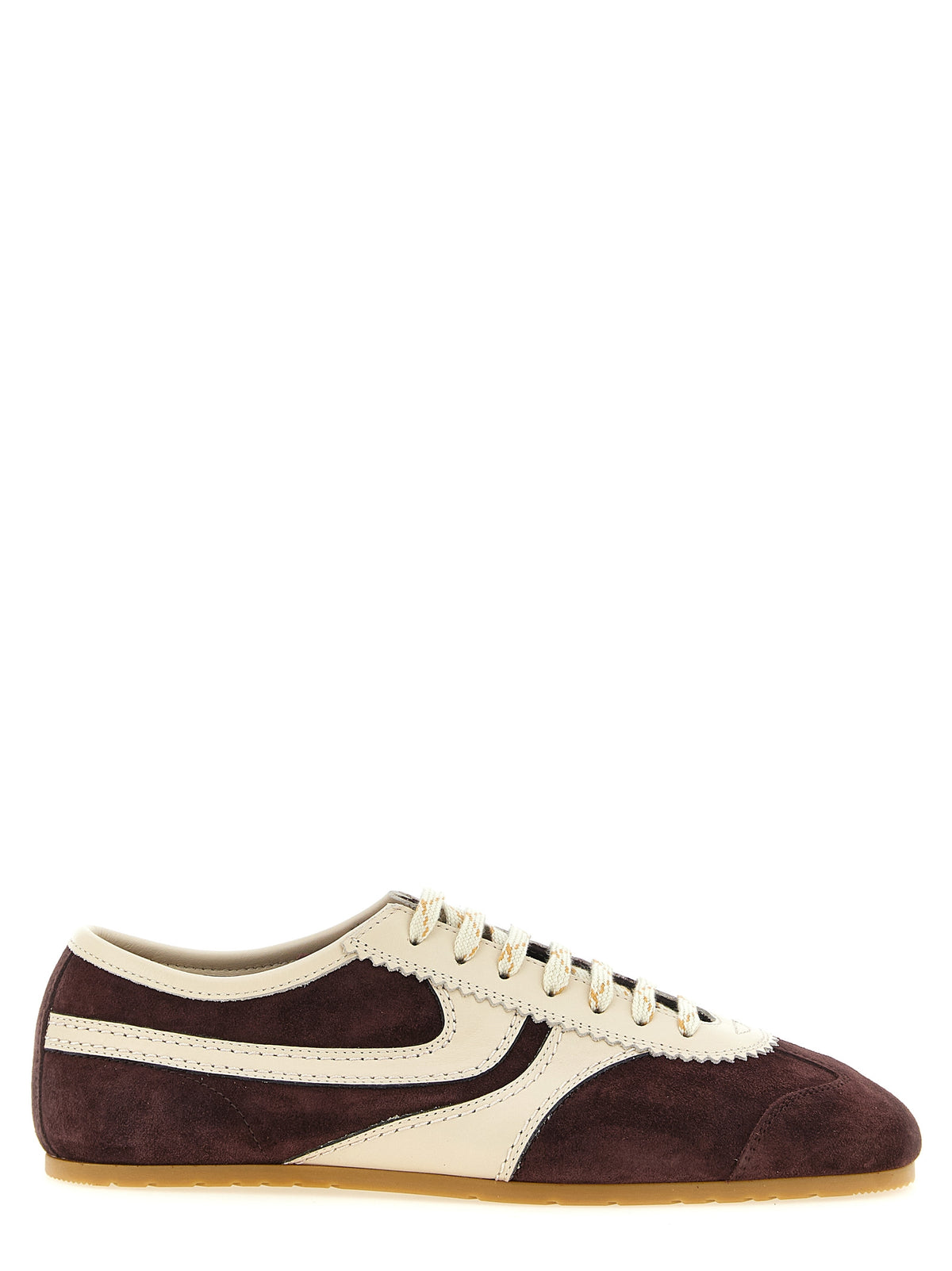 Dries Van Noten Sneakers aus bordeauxrotem Kalbsleder