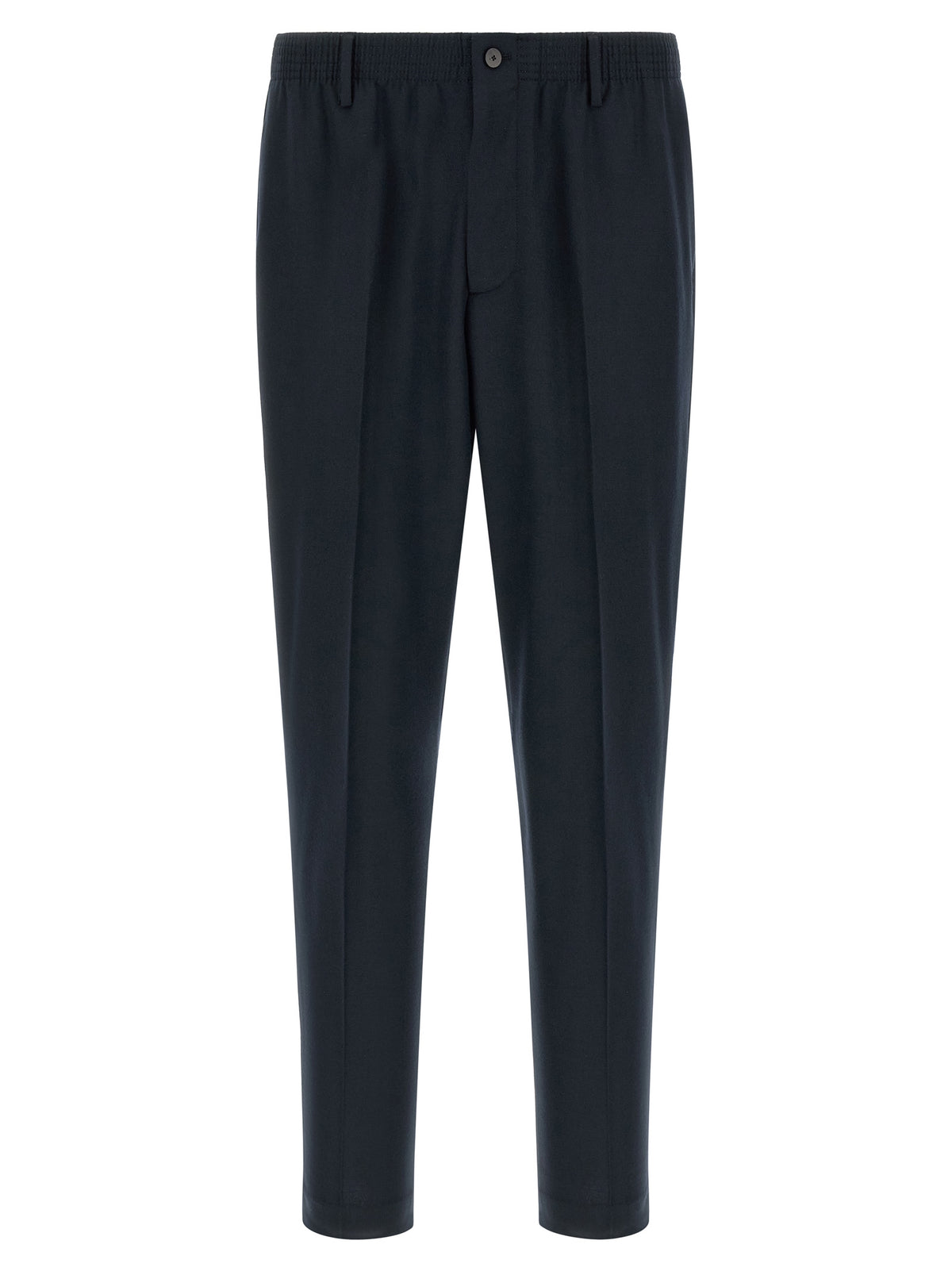 CELLAR DOOR Blaue Cropped Hose aus reiner Schurwolle