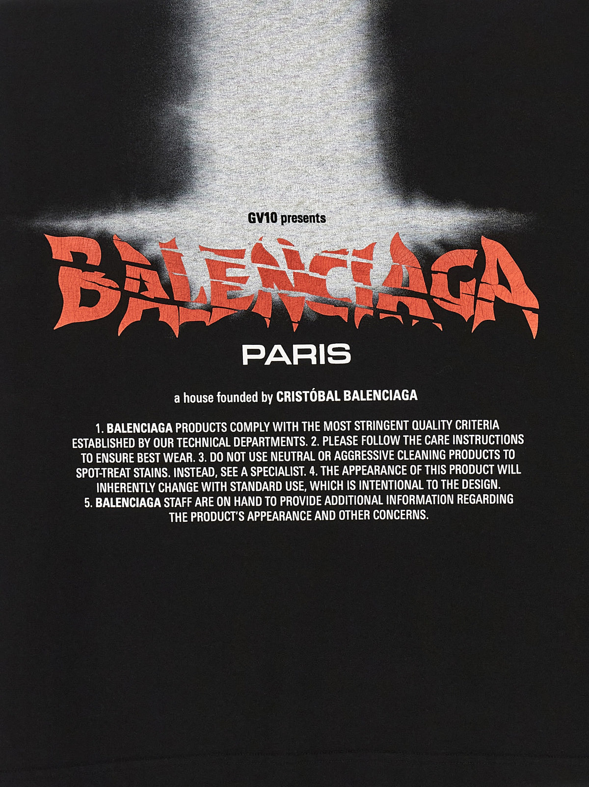 Balenciaga Schwarzes Baumwoll-T-Shirt